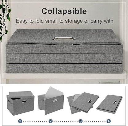 Large 17" 36 Quart Collapsible Stackable Storage Bins - Image 5