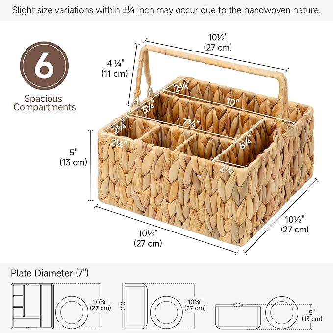 StorageWorks Wicker Silverware Organizer - Image 3