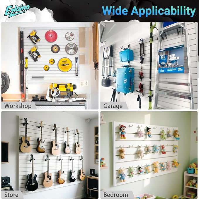 Ezlaino Slatwall Panel 4FT x 4FT, PVC Slat Wall Storage System, Waterproof - Image 7