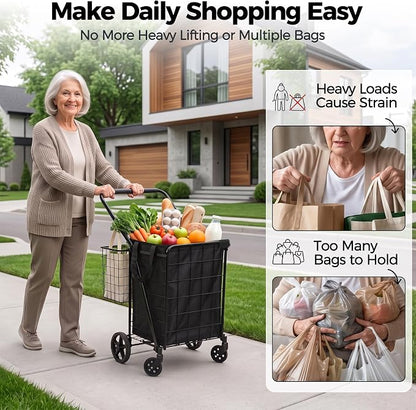 Foldable Shopping Utility Cart Portable Grocery Cart - Image 6