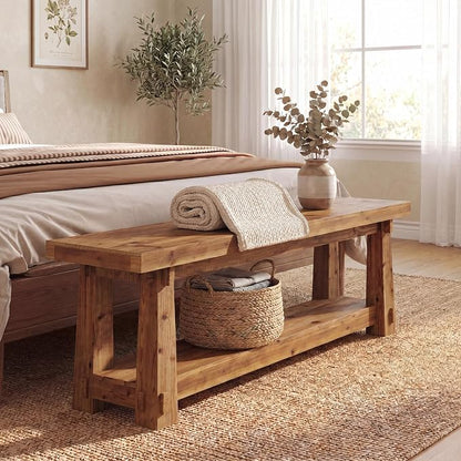 55'' Solid Wood Entryway Bench - Image 4