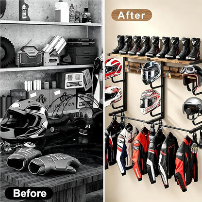 Motorcycle Helmet Holder Wall Mount, Motorcycle Gear Rack - Image 6