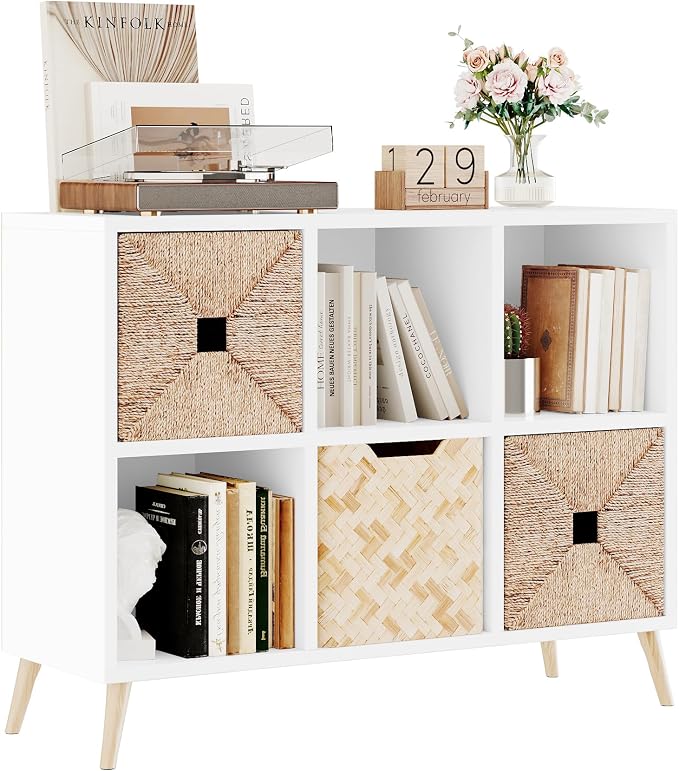 6 Cube Storage Organizer, Wood Bookcase by Flrrtenv