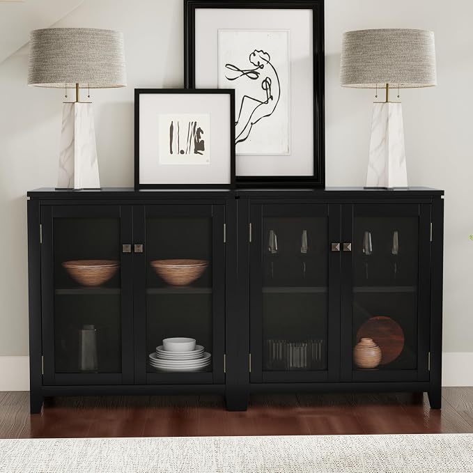 SIMPLIHOME Cosmopolitan Solid Wood 30 inch Storage Cabinet in Black - Image 2
