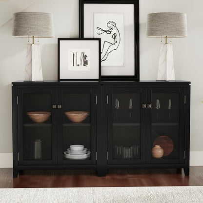 SIMPLIHOME Cosmopolitan Solid Wood 30 inch Storage Cabinet in Black - Image 2