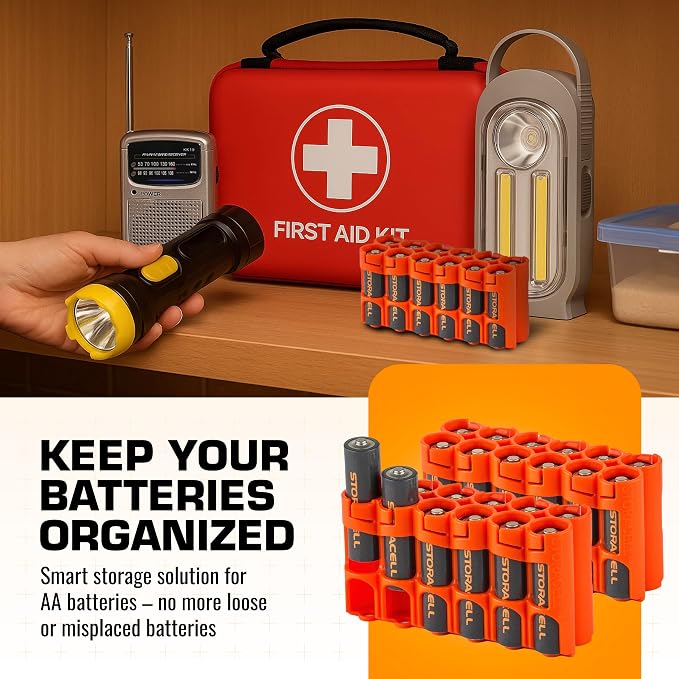Storacell AA-12 Battery Storage Caddy and Dispenser, Holds 12 AA Batteries - Image 2