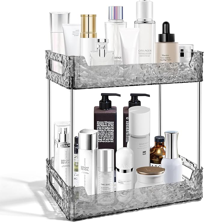 2-Tier Bathroom Counter Organizer Countertop Storage, Dresser Organizer Vanity by TENDER+EPOCH