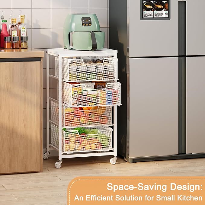 4-Tier Kitchen Storage Cart - Image 9