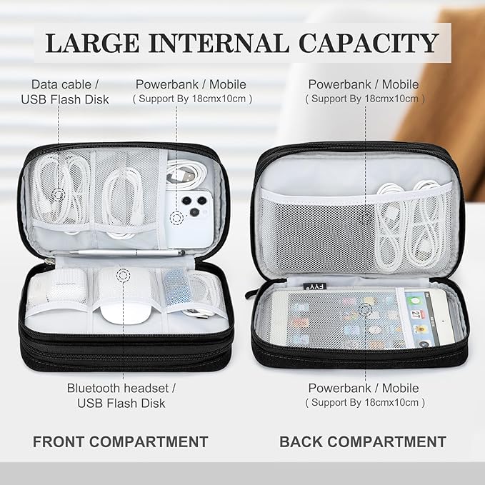 FYY Electronic Organizer, Large Travel Cable Organizer Bag Pouch Electronic - Image 3
