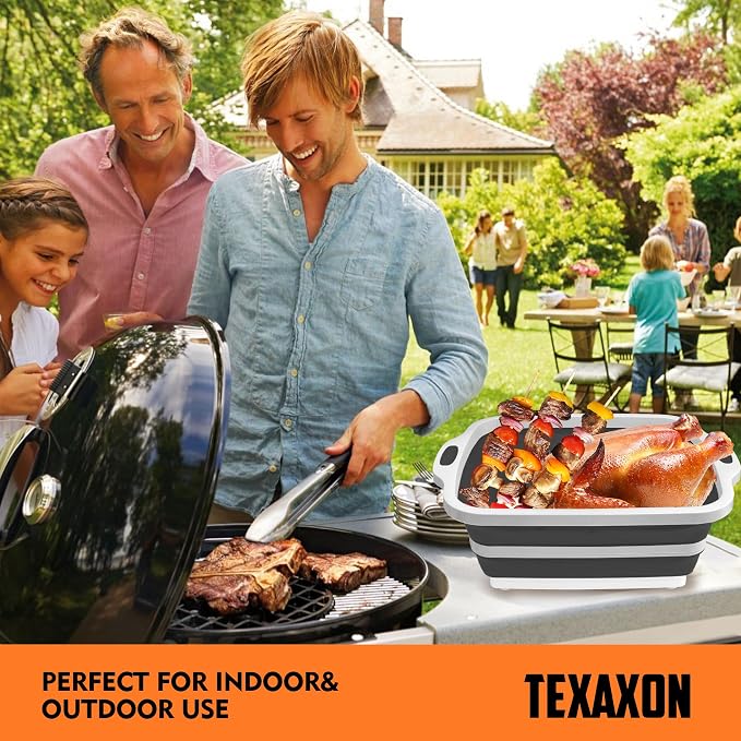 8L/16L BBQ Prep Tub with Cutting Board, Lid & Complimentary Mitts/Gloves – - Image 6