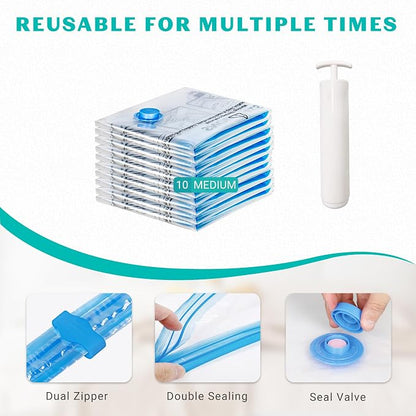10 Pack Medium Vacuum Storage Bags Seal Bags - Image 4