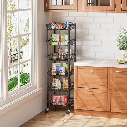 6 Shelves Storage Shelf Wire Closet Bathroom Organizers Metal Pantry Kitchen - Image 2