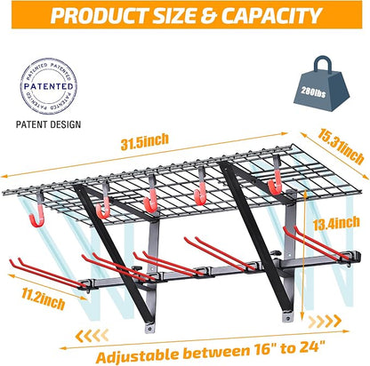PLKOW Wall-Mounted Ski Rack, Skis Storage Rack - Image 4