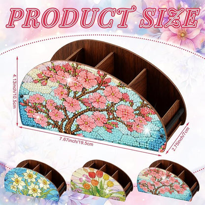 Novabright 3 Pcs Stained Glass Flower Diamond Art Organizer Storage Boxes DIY - Image 3