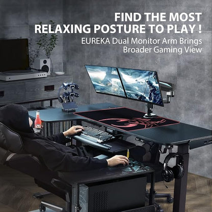 EUREKA ERGONOMIC Dual Monitor Stand, Fully Adjustable Gas Spring Double Monitor - Image 3