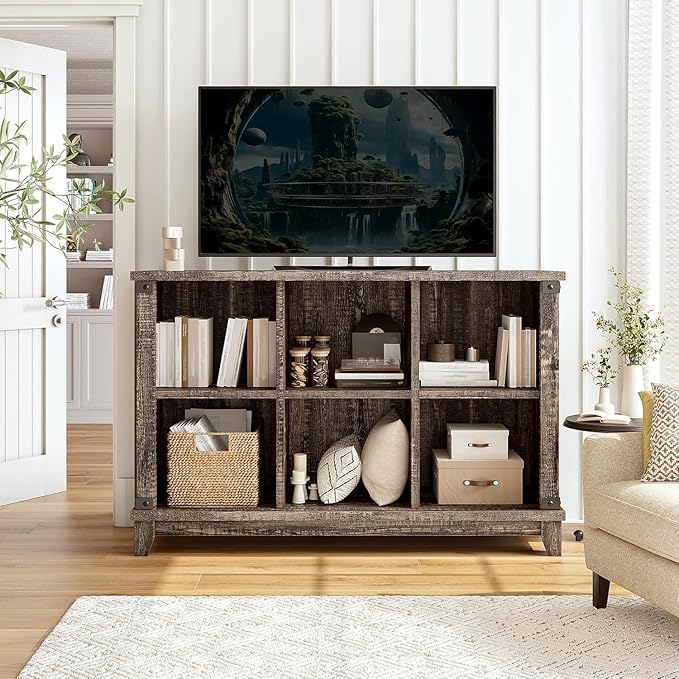 EnHomee 6 Cube Storage Organizer Bookshelf, Wood Cube Shelf Bookcase - Image 2