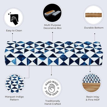 Handicrafts Home Blue and White Decorative Storage Box - Image 3