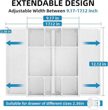 Marbrasse Expandable Desk Drawer Organizer, Mesh Drawer Organizer Tray - Image 2