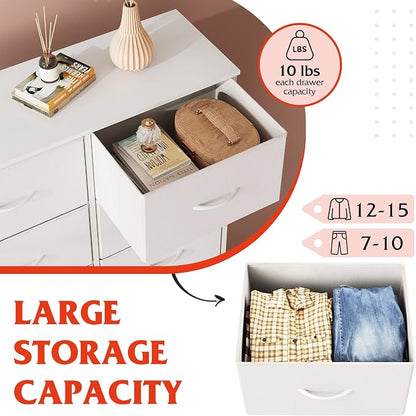 WLIVE Dresser for Bedroom with 6 Drawers, Metal Frame, Wooden Top, Fabric - Image 5