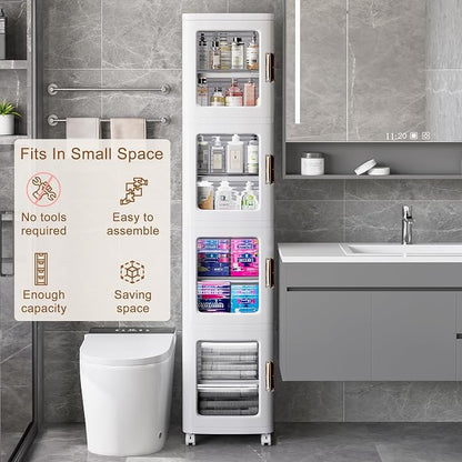 VECELO 4-Tier Tall Narrow Storage Cabinet - Image 3