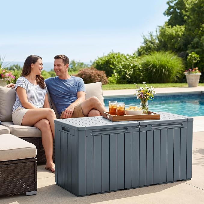 110 Gallon Deck Box Outdoor Indoor Waterproof Storage Box - Image 3