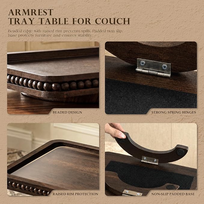 EOSAHR Acacia Wood Couch Tray - Image 6