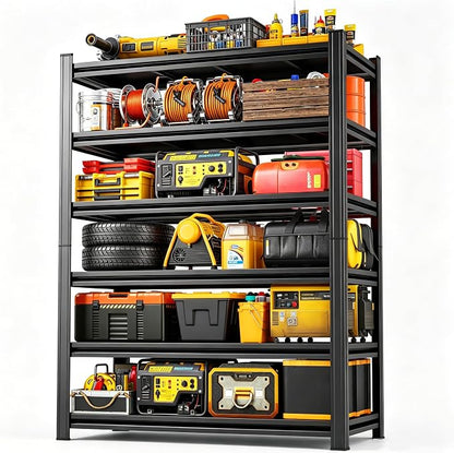 6Tier Storage Shelves Heavy Duty 6Tier Adjustable Metal Garage Shelving Unit by Ergonova