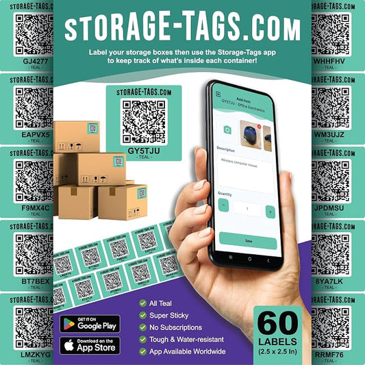 QR Code Storage Tags by STORAGE-TAGS
