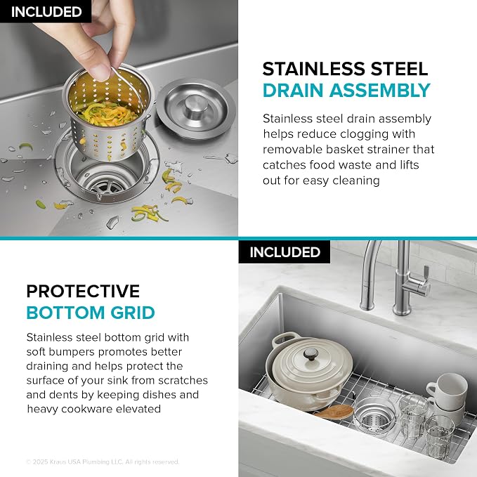 KRAUS Standart Pro 30 -inch Undermount Single Bowl 16 Gauge Stainless Steel - Image 11