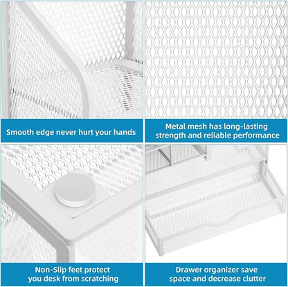 Marbrasse Mesh Pen Holder for Desk, Desk Organizers and Accessories for Office - Image 6