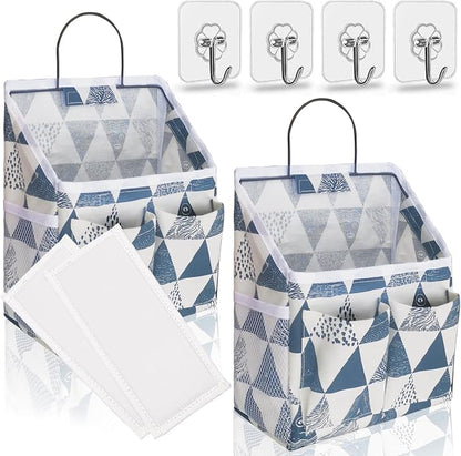 Kanrichu 2pcs Small Wall Hanging Organizer Bag, Linen Fabric Door Hanging by KANRICHU