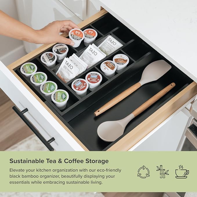 KitchenEdge Tea Bag and Coffee Pod Kitchen Drawer Organizer, Expandable 9.7 to - Image 5