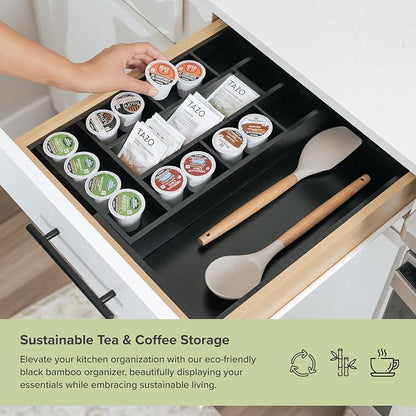 KitchenEdge Tea Bag and Coffee Pod Kitchen Drawer Organizer, Expandable 9.7 to - Image 5