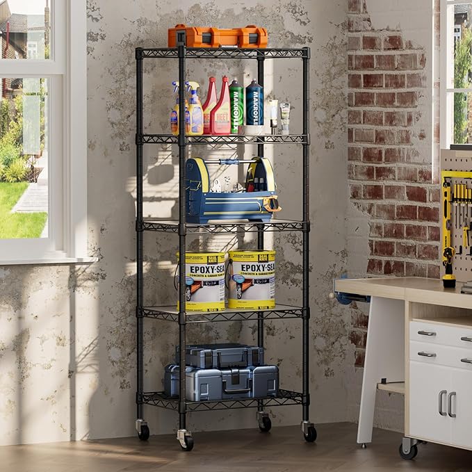 SINGAYE Small Wire 5 Adjustable Shelves Pantry Metal Shelf Floor Organizer | - Image 6