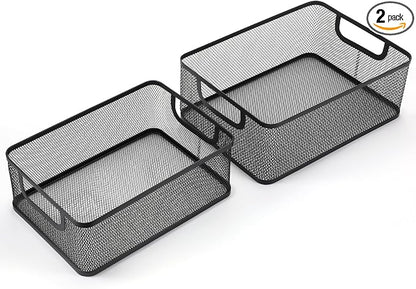 2 Pack Metal Mesh Basket, Large Wire Steel Storage Organizer | 2 Size Household by Unknown