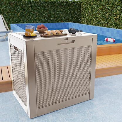 37 Gallon Outdoor Deck Box, Storage Lockable Waterproof Patio Furniture - Image 8