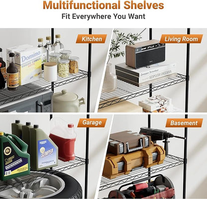 HealSmart Heavy Duty 5-Shelf Storage Shelving Unit, 1250lbs Loading Capacity - Image 7