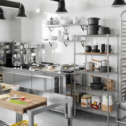 18" Deep x 30" Wide x 64" Height Wire Shelving Kit | 5-Tier | NSF Commercial - Image 6