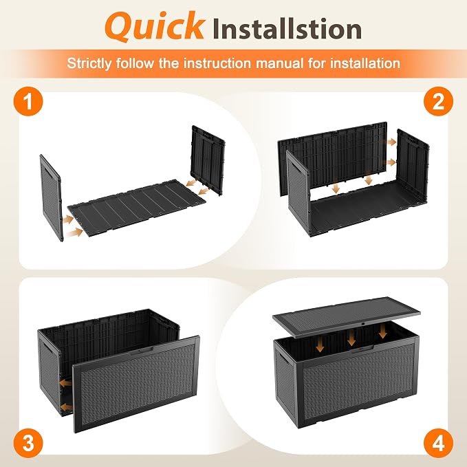 100 Gallon Outdoor Storage Box Waterproof, Resin Deck Box Doubles as 2-Person - Image 7