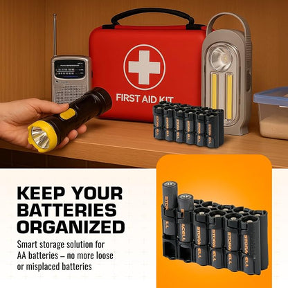 AA Battery Storage Caddy by Storacell, Holds 12 Batteries - Image 2