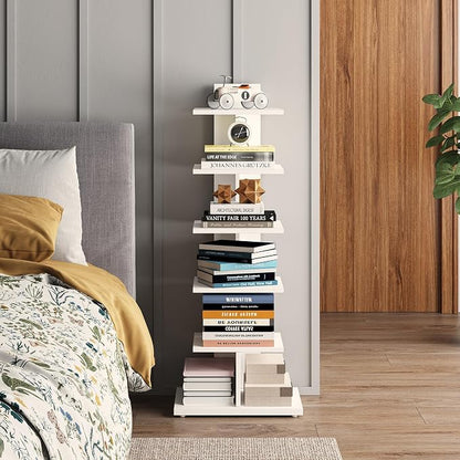 TUTOTAK Book Shelf, Narrow Spine Bookshelf, 6-Tier Bookcase - Image 6