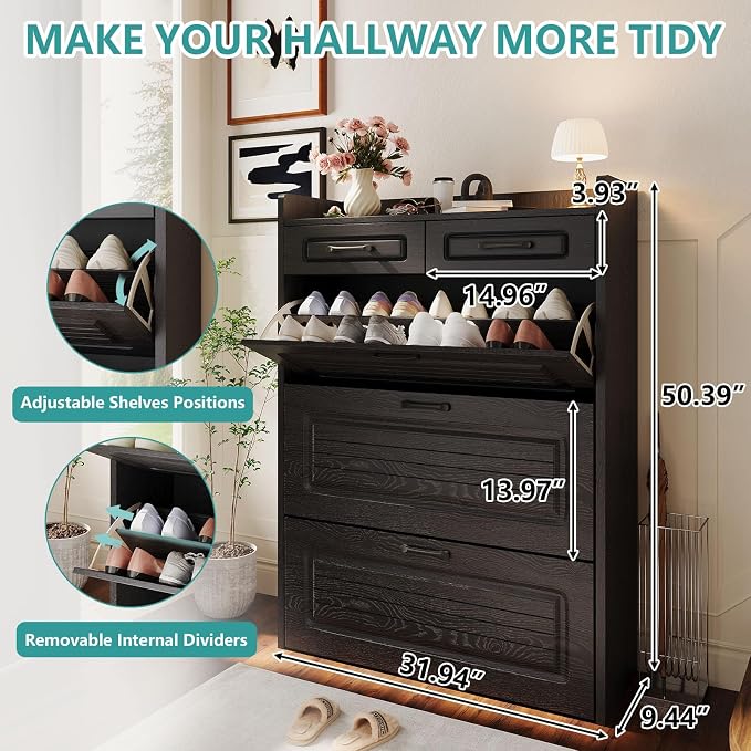 Shoe Cabinet Storage for Entryway - Image 2