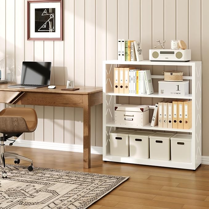 3 Tier Bookcase, Industrial Bookshelf, Home Office Bookcase Shelf Storage - Image 4