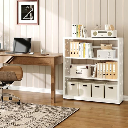 3 Tier Bookcase, Industrial Bookshelf, Home Office Bookcase Shelf Storage - Image 4
