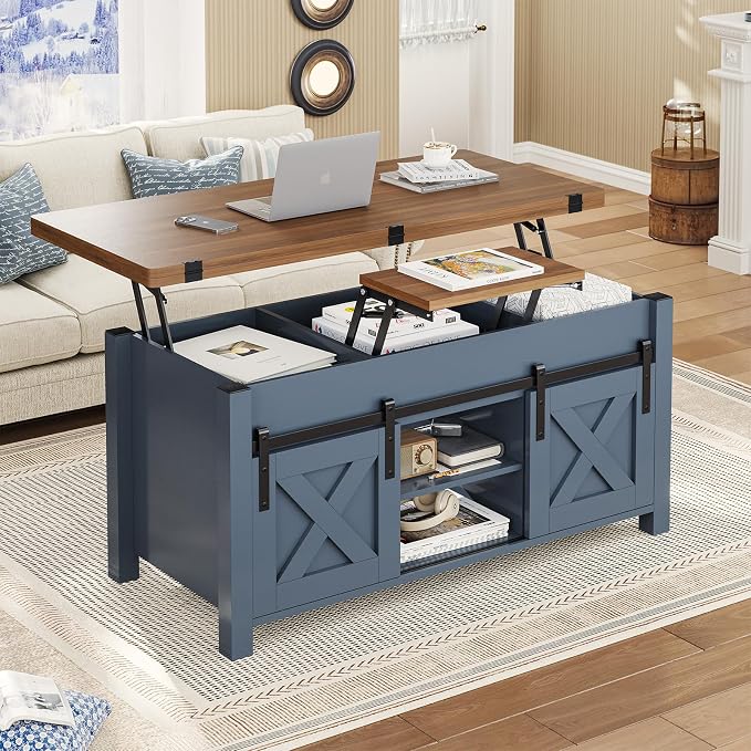 SEDETA Lift Top Coffee Table, 4 in 1 Multi-Function Convertible Coffee Tables - Image 8