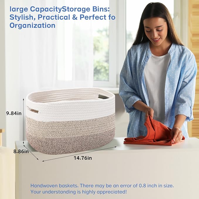 4 Pack Woven Storage Baskets for Organizing - Image 7