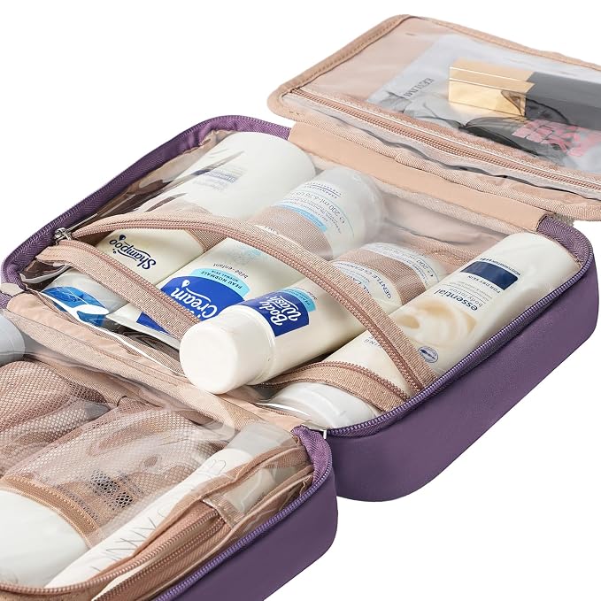 NISHEL Travel Toiletry Bag for Women, Makeup Essentials Organizer, Hanging Case - Image 5