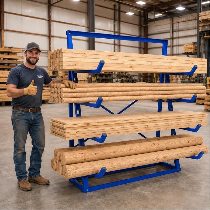 4500lbs Lumber Storage Rack 4 Tier Adjustable Pipe Rack | Alloy Steel by Unknown