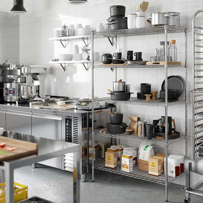 21" Deep x 42" Wide x 74" Height Wire Shelving Kit | 5-Tier | NSF Commercial - Image 7
