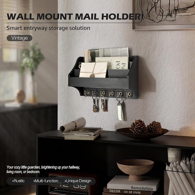 Rebee Vision Pine Wood Key Holder Wall Mount - Image 3